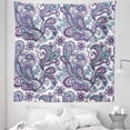 thumbnail image 1 of Paisley Tapestry, Blue and Purple Flowers Leaves Floral Pattern Bohemian Style Country Print, Fabric Wall Hanging Decor for Bedroom Living Room Dorm, 5 Sizes, Purple White Blue, by Ambesonne, 1 of 1