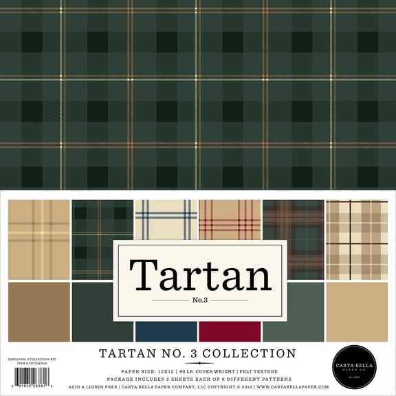 Carta Bella Collection Kit 12"x12" - Tartan No. 3