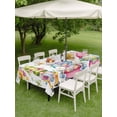 thumbnail image 3 of Spring Easter Outdoor Tablecloth - 60x102 Inch Rectangle Dining Table Cover, Watercolor Eggs Gnomes Floral Butterflies Plants Waterproof Outdoor Table Cloth with Umbrella Hole & Zipper for Patio, 3 of 7