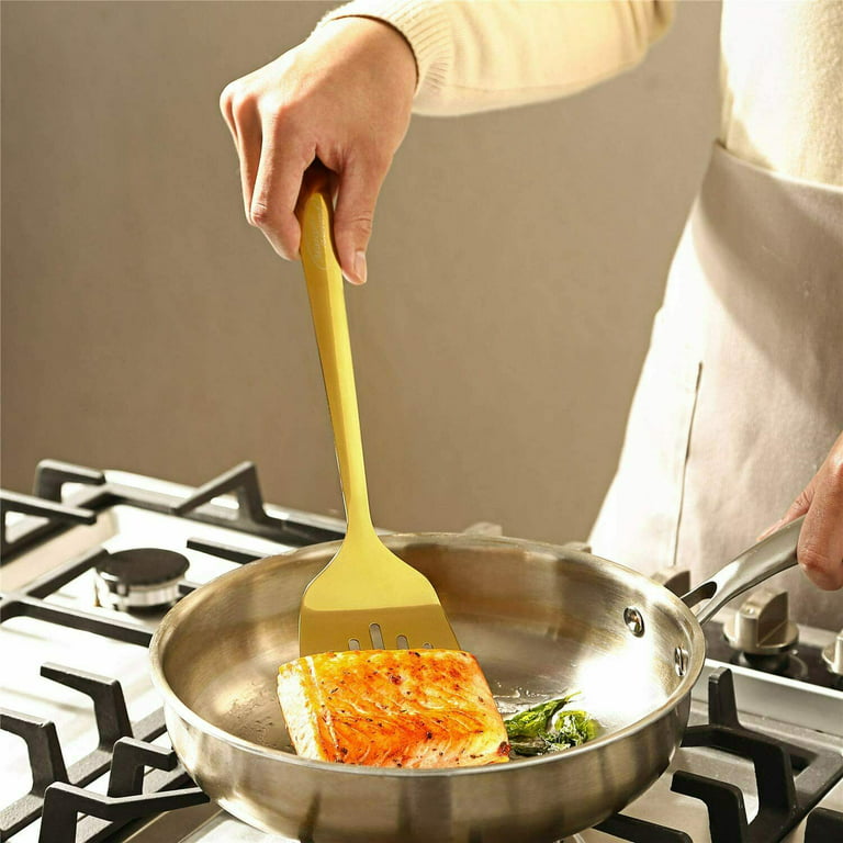 Marco Almond 7-Piece Gold Stainless Steel Cooking Utensil Set Kitchen  Utensils Dishwasher Safe 