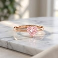 thumbnail image 4 of Rosec Jewels Lab Grown Pink Diamond Promise Ring - 1 Carat Pink Diamond Ring IGI Certified (Fancy Pink Color - E-VS1 Clarity) - Gift for Women, 14K Rose Gold, US 12.00, 4 of 8