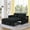 Black, variant on 3 in 1 Velvet Convertible Sleeper Sofa Bed, Pull Out Couch with 3-Position Adjustable Backrest, 2-Seater Sofa with Storage Pockets & 2 Pillows for Living Room Apartment, Grey