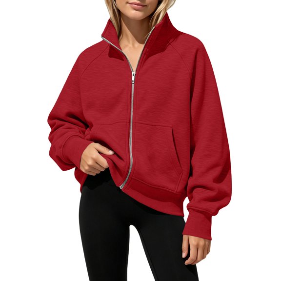 Ruyang Kids Zip Up Hooded Sweatshirt Long Sleeve Jacket Pockets Loose Coat Fall Warm Outerwear for Girls