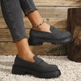 thumbnail image 4 of Willtoo Womens Round Toe Platform Loafers Slip On Chunky Lug Sole Casual Loafers Fashion Non Slip Daily Walking Shoes, 4 of 5