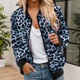 thumbnail image 2 of Leopard Jackets For Women Womens Leopard Hoodies Plus Size Coat Animal Jacket Stand Collar Full Zip Front Cheetah Print Jacket Blue S, 2 of 5