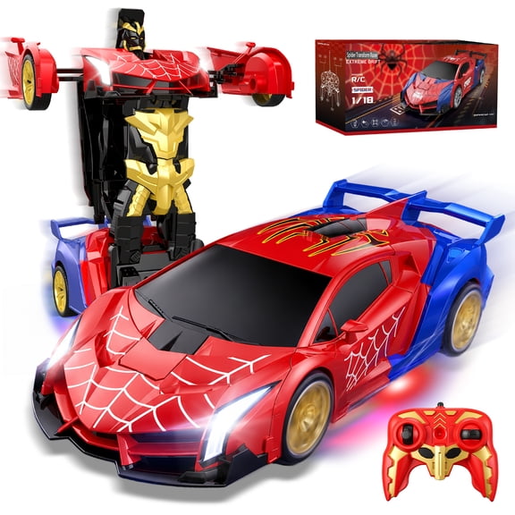 NEXKEX Remote Control Car, 1:18 Scale Transforming RC Car Robot Toy with 2.4GHz Control, One-Button Deformation, Rechargeable