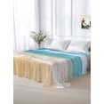 thumbnail image 5 of Ocean Beach California King Size Flat Sheet, Wrinkleproof & Fadeproof Cooling Flat Bed Sheet Only, Blue Sky Waves Sand Horizon Shore Summer Breathable Soft Bedding Top Sheets 108 x 98 Inches, 5 of 8
