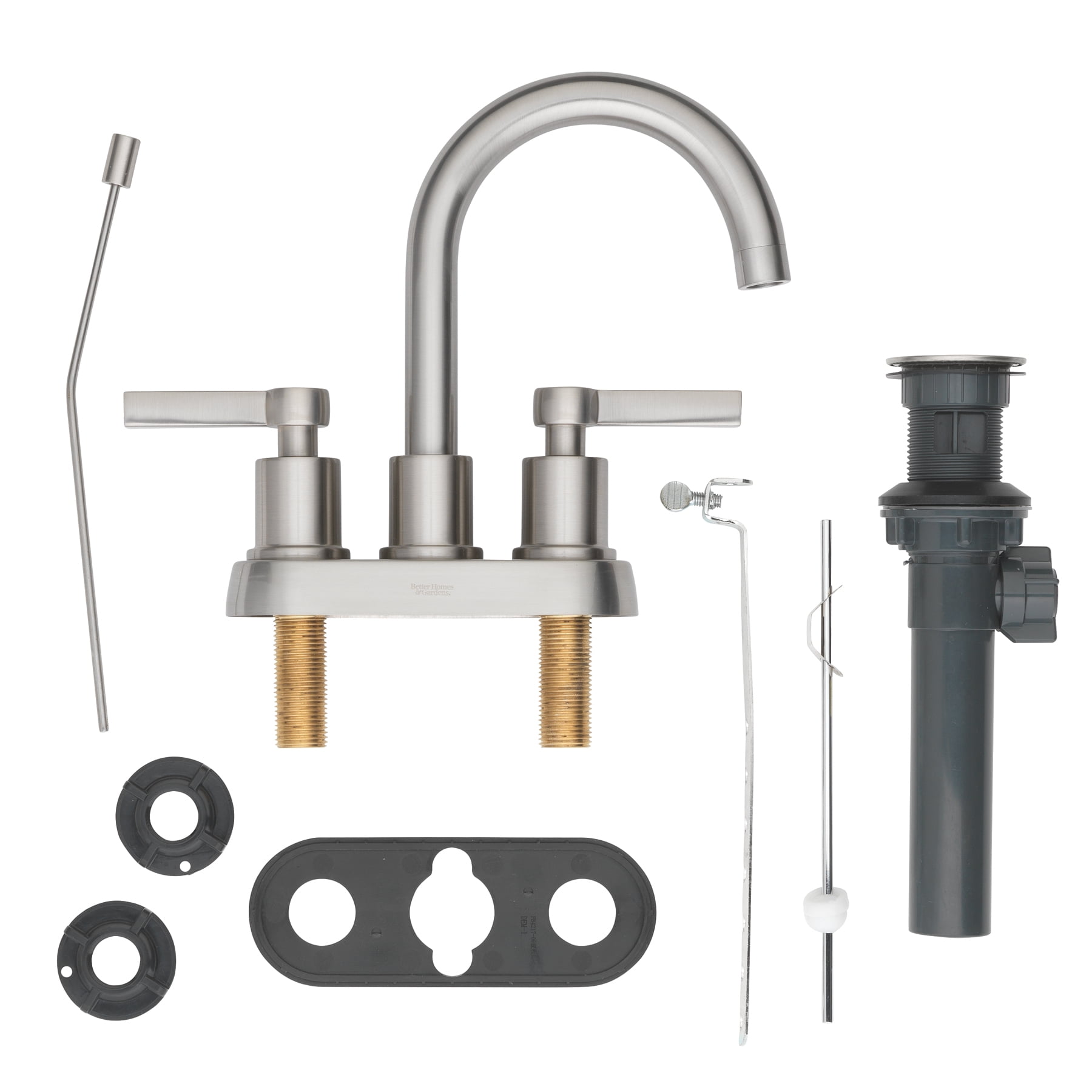 Better Homes & Gardens Holbrook Two Handle Bathroom Faucet, Satin Nickel