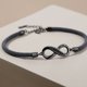 thumbnail image 4 of Pulsera de pareja de 8 caracteres para hombres y mujeres, un par de amor ilimitado, pulsera de pareja con anillo Mobius de cuerda tejida a mano creativa, 4 of 5