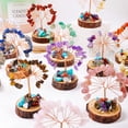 thumbnail image 5 of Xiao Hua Árbol de flores de piedra triturada de cristal natural azul, base de pila de madera, árbol de la fortuna, tejido a mano, árbol de la vida, adorno artesanal para el hogar, 1 pieza, 5 of 5