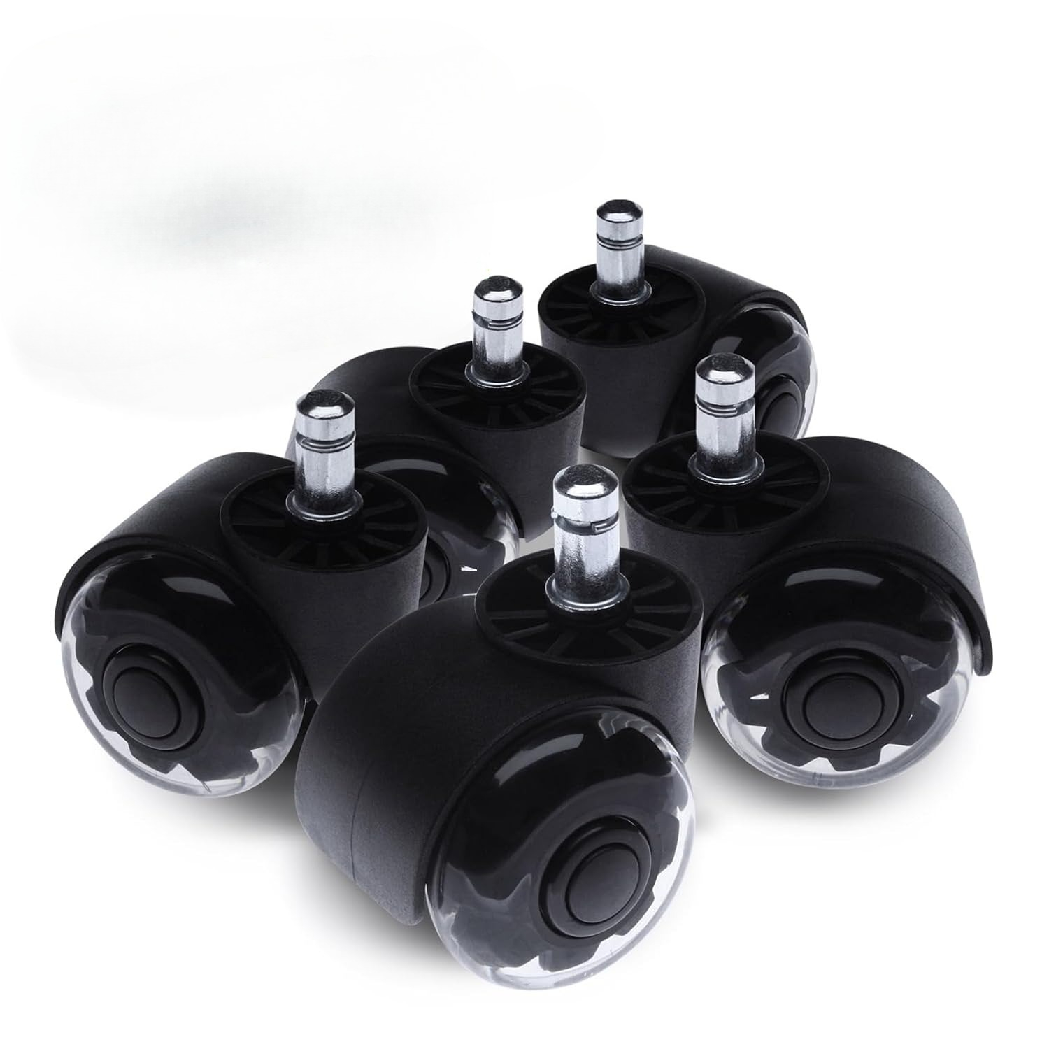 3-inch double-row office chair wheels (5-pack) high-quality rubber casters suitable for all floors