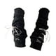thumbnail image 2 of Calentadores de brazos, mitones de punto para invierno, guantes de punto para clima frío, mangas largas Negro con cinta rosa, 2 of 9