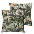 thumbnail image 2 of Awypu Tropic Exotic Trees And Animals Throw Pillow Cover,Parrot Zebra Monkey Tree Bird Flower Leaf Plant Summer Square Throw Pillow Cases,Throw Cushion Covers For Couch Sofa Bedroom,2 Pcs, 2 of 6