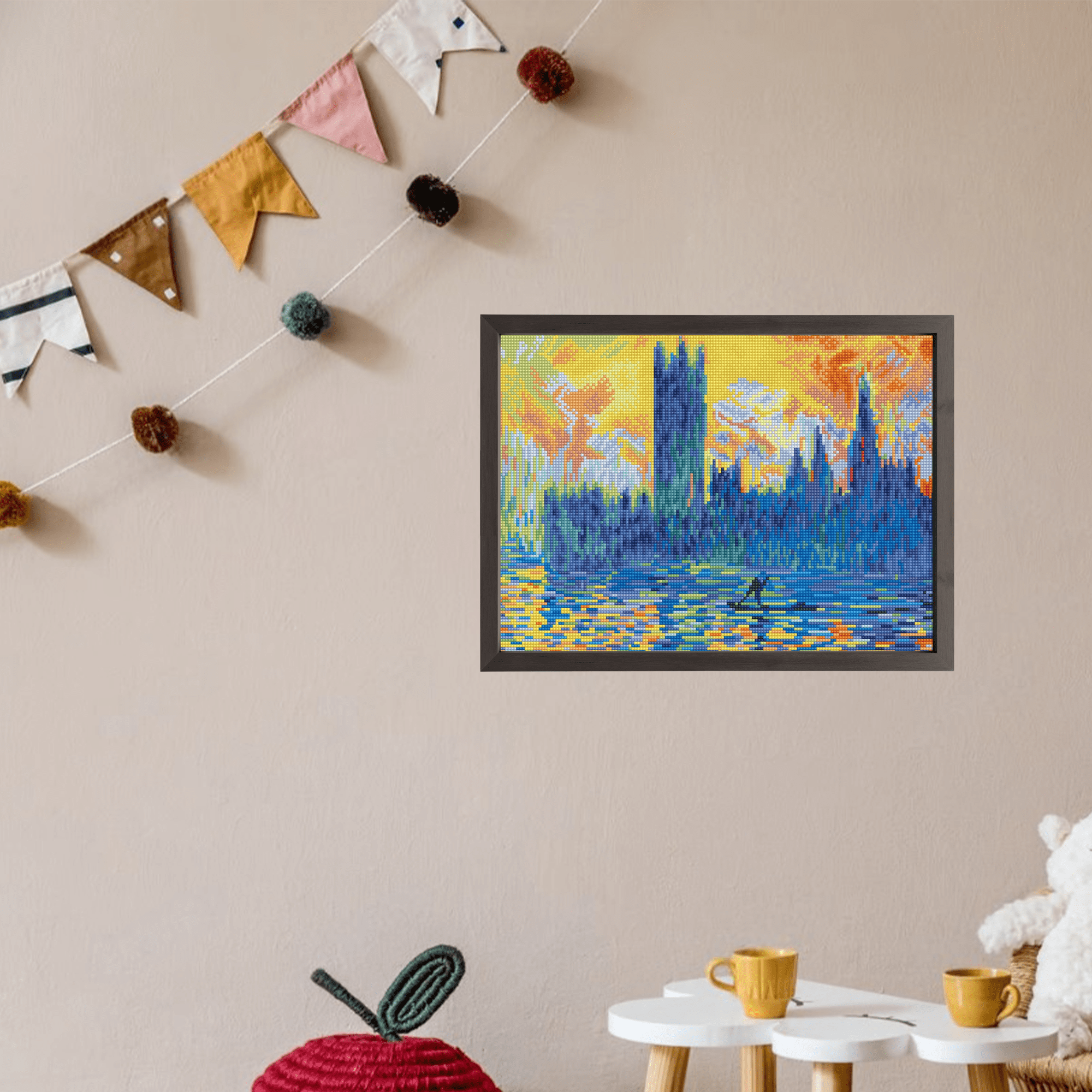 Diamond Dotz London Parliament in Winter (apr�s Monet) Landscape Diamond Painting Kits for Adults - Diamond Art Kits a Relaxing Creative Craft Kit with Dotz Gems 18.1"x16.1"