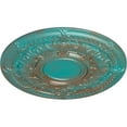 thumbnail image 3 of 33 7/8"OD x 1 3/8"P Dauphine Ceiling Medallion (Fits Canopies up to 13 1/4"), Hand-Painted Copper Green Patina, 3 of 6