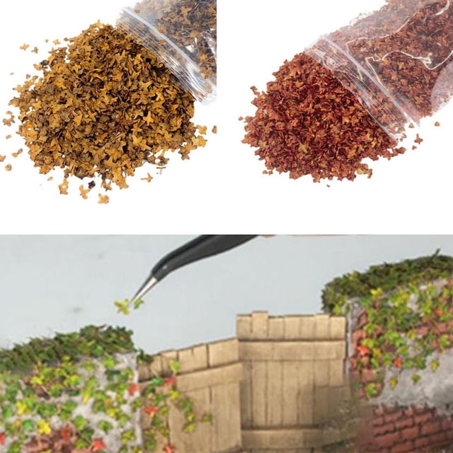 2x 33ml Hoja en Miniatura Modelo Estático Ferrocarril de Arena Diorama para Adornos Baoblaze hojas de micro paisaje