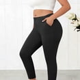 thumbnail image 6 of JGGSPWM (L-5XL)Plus Size Leggings for Women Tummy Control Yoga Pants Elastic Waist Legging Pants Sport Workout Yoga Leggings Black XL, 6 of 7