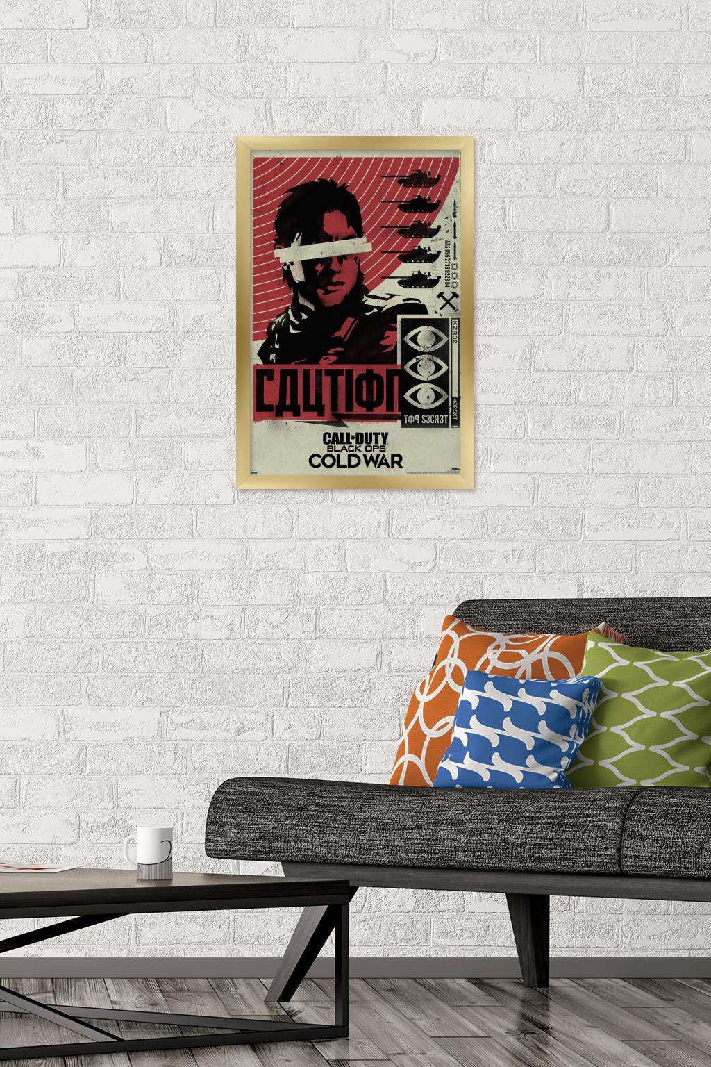 Call of Duty: Black Ops Cold War - Caution Wall Poster, 14.725" x 22.375", Framed