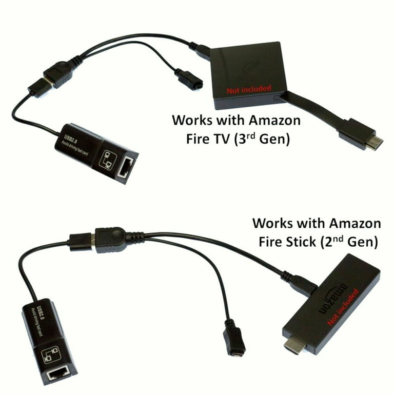 USB OTG Cable for  Fire Stick 2nd 3nd Gen Ethernet Adapter TV xStream  