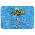 thumbnail image 1 of Carolines Treasures 8708LCB Welcome Palm Tree On Blue Glass Cutting Board- Large, 1 of 2