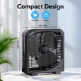 thumbnail image 3 of Shinic 9'' Tabletop Box Fan,Portable Cooling Box Fan with Strong Airflow,Quiet Window Box Fan for Home, Office, Dorm & Workshop, Black, 3 of 7