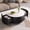Black, variant on YWEN Modern Round Movable Coffee Table with Casters, 2 Drawers, Marble Pattern Sintered Stone Top, 29.5"