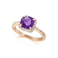 thumbnail image 2 of Bague en Diamant Améthyste avec Coussin 1 1/2ct Or Rose 14K, 2 of 3