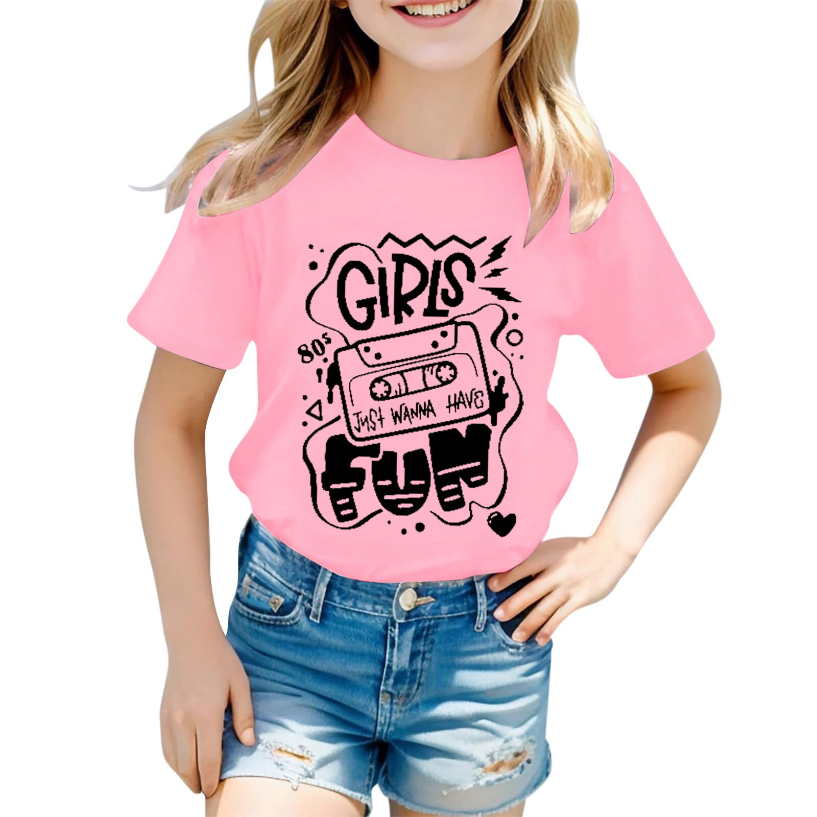 T-shirt Fille Marks & Spencer – Rose, Coton, 11-12 Ans, Col Rond
