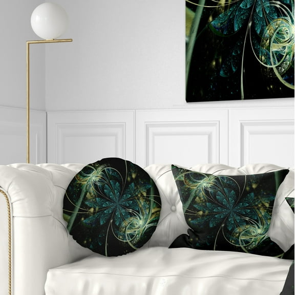 Designart 12" x 20" Green Polyester Throw Pillow