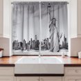 thumbnail image 2 of Ambesonne Black and White Kitchen Curtains, Liberty, 55"x39", Grey, 2 of 3