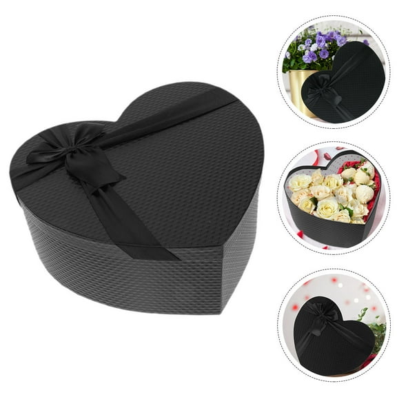 Raindrops Heart Shaped Paper Gift Boxes with Lids for Valentine's Day Party Favors and Flower Arrangements Assorted Color