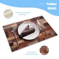 thumbnail image 3 of BaHomeck placemats Set of 4 rectangle Linen Cotton Placemats for Dining Table Washable Heat Resistant,18*12inch,Wooden Wall Made Of Rectangular Planks In Various Shades, 3 of 4