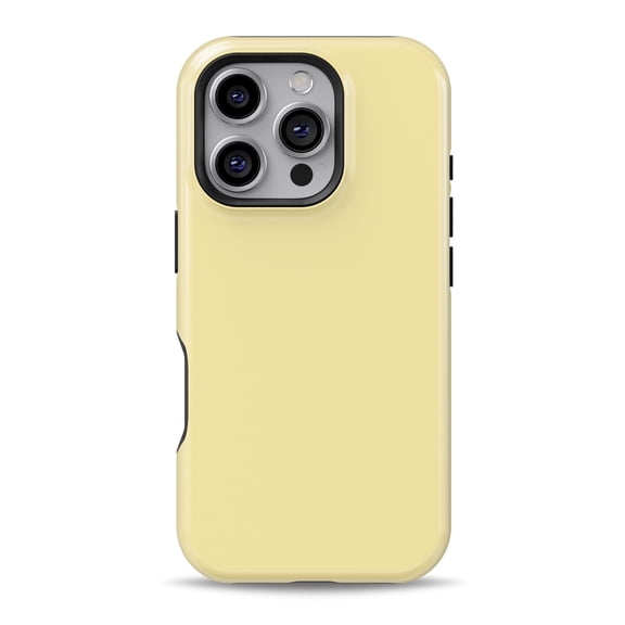 DesignSkinz Scratch-Resistant Hard Slim Case Compatible with iPhone 16 (Compatible with MagSafe) - Light Yellow Pastel Color