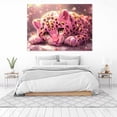 thumbnail image 4 of Mudket Cute Pink Leopard Cub Framed Canvas Wall Art, Magical Girly Sparkle Animal Decor for Girls Bedroom, Dorm, Bathroom Space, Ready to Hang-40"L x 28"W, 4 of 10