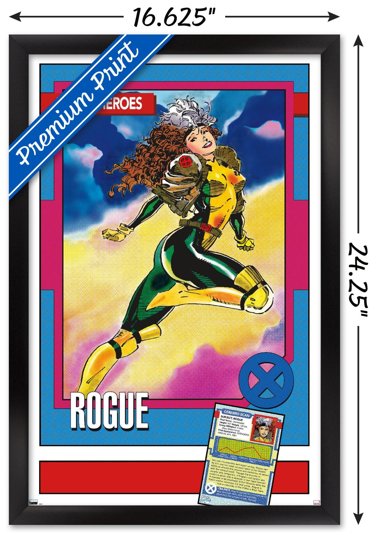 Marvel Trading Cards - Rogue Wall Poster, 14.725" x 22.375" Framed
