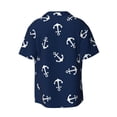 thumbnail image 2 of Sigee Nautical Themed Simple Anchors Print Men's Shirts Casual Button Down Short Sleeve Summer Beach Shirt Hawaiian Vacation Shirts Tee Shirt-Large, 2 of 7