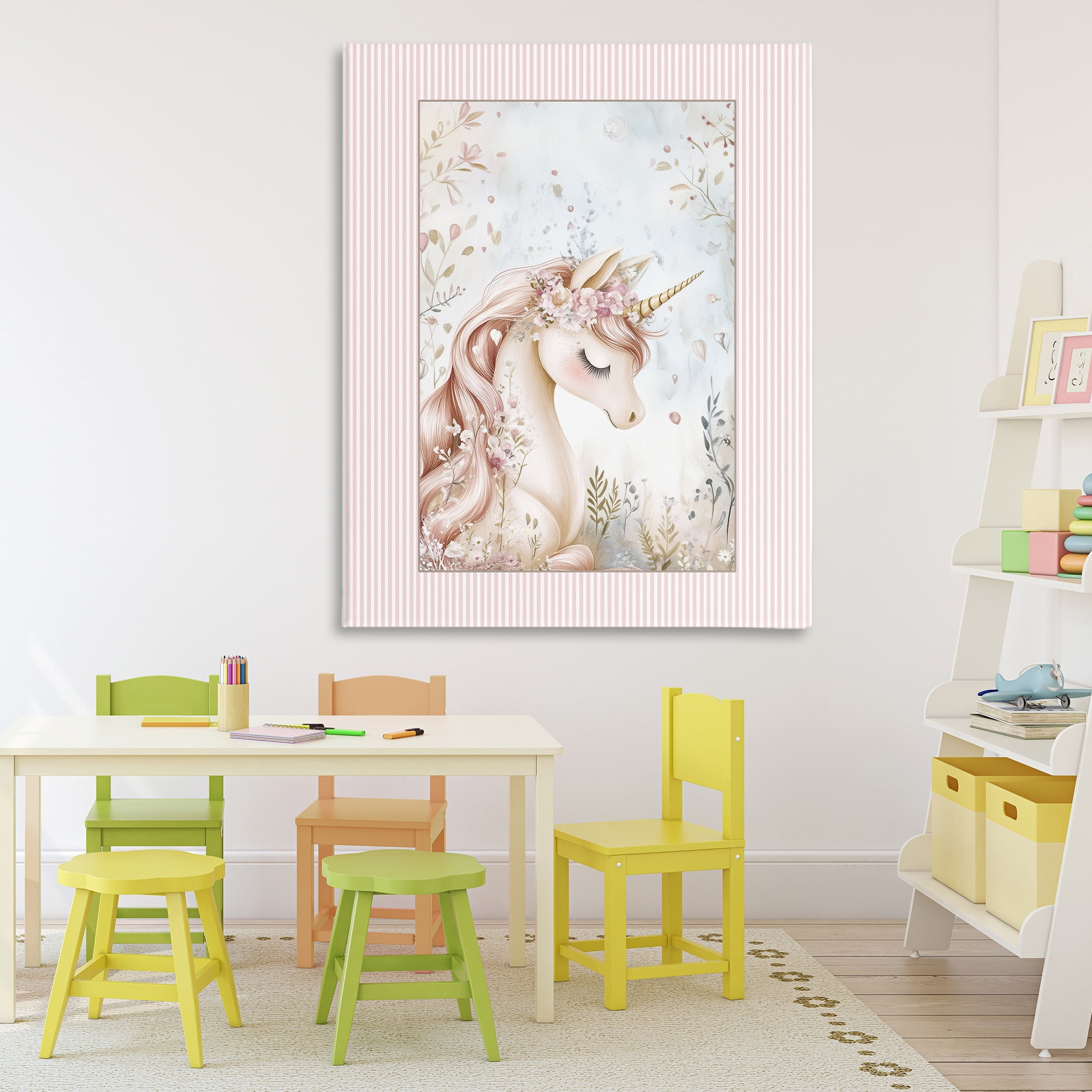 Stupell Industries Enchanted Dreams Unicorn Canvas Wall Art, design by Christine Simpson Art