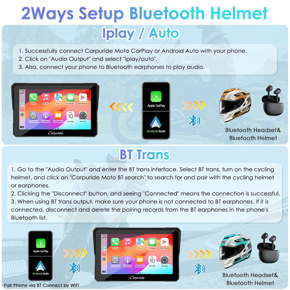 Carpuride Motorcycle Wireless CarPlay Screen, Cyprus | Ubuy