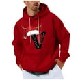 thumbnail image 2 of Yteetum Men's Oversized Christmas Hoodies Christmas Letter Print Drawstring Pullover Hooded Sweatshirts Mens Casual Christmas Print Loose Long Sleeve Hoodies Xmas Hooded Sweatshirt Fall Clothes, 2 of 5