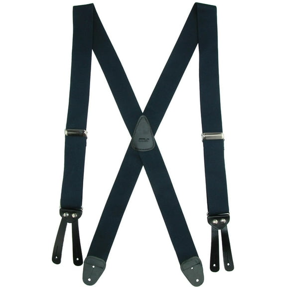 CTM Elastic Basic X-Back Button-End Suspenders (Men)