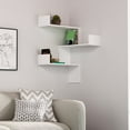 thumbnail image 1 of JV Home Luksa Collection Corner Bookcase Wall Mounted Stylish Floating Shelf Corner Bookshelf Decorative Wide Shelving Storage 24 Inch White, 1 of 6