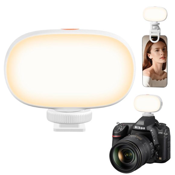 Feltree Magnetic Ring Light for Video Conferencing, 3-Temperature Adjustable LED Panel with 800mAh Battery for Live Streaming