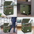 thumbnail image 3 of File Box with Lock,2-Layer Fireproof Document Box with Wheels,Collapsible Rolling File Storage Organizer with Pockets,Large Portable Home Office Filing Cabinet  for Hanging Folders,Green, 3 of 6