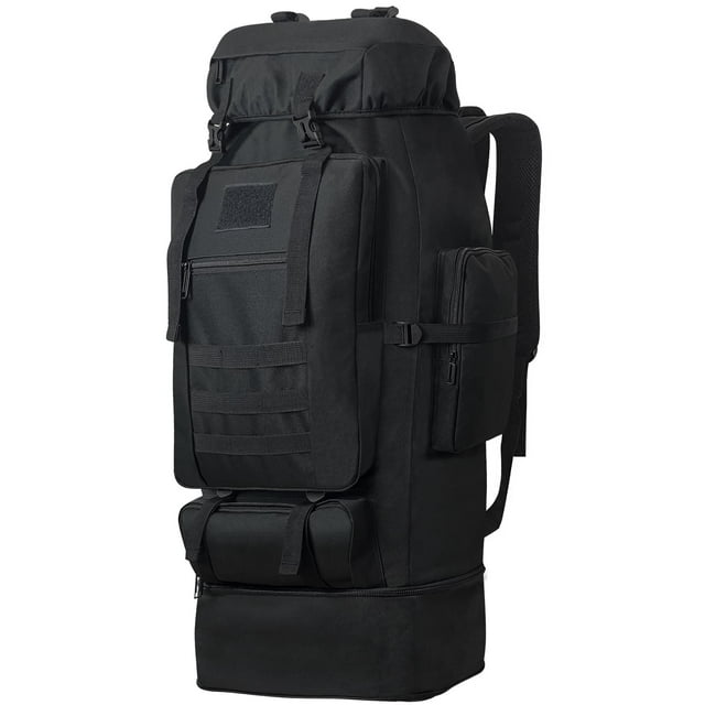 Mochila Lizbin para Camping y Senderismo 100L Resistente al Agua Negra