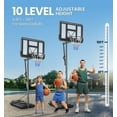 thumbnail image 3 of Basketball Hoop Outdoor 10ft Adjustable Portable Basketball Hoops & Goals System for Youth and Adults in Backyard/Driveway/Indoor, 48 Inch Shatterproof Backboard, 3 of 8