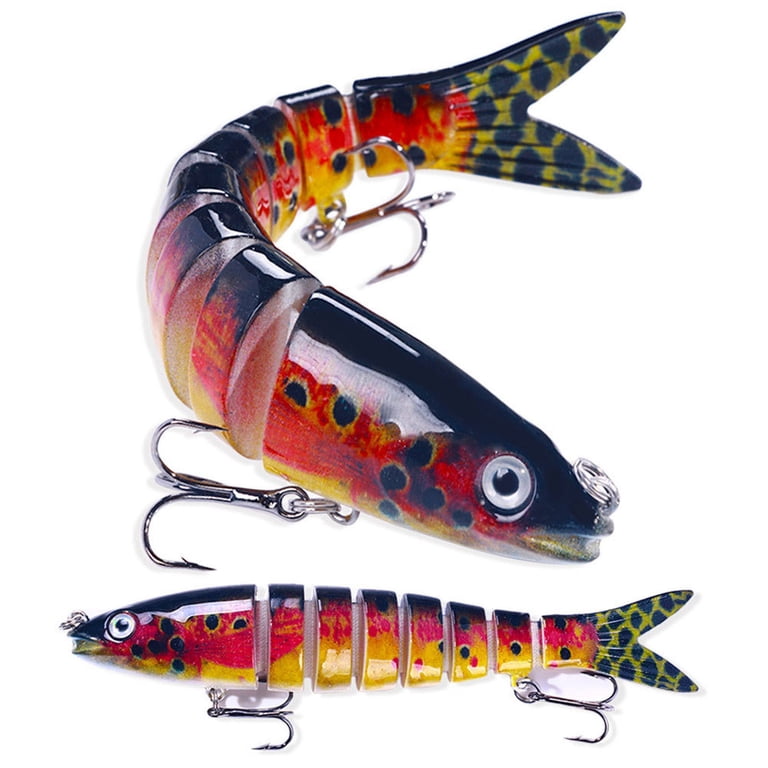 double jointed fishing lures 6 PCS Bionic Swimming Lure Multi - 2" Swimbaits Slow Sinking - Suitable for All Kinds of Fish Freshwater Saltwater this bait has a body length of 1.5 inches Adam's Hard Lures Double Joint