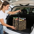 thumbnail image 5 of Collapsible Car Trunk Organizer with Handles 600D Oxford for Car Kitchen and Home Storage, Golden Feathers 13× 10.2×10.8inch, 5 of 6