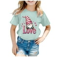 thumbnail image 4 of Gunia Valentines Shirts For Kids Boys Girls Short Sleeve Love Heart Graphic Crew Neck Casual Breathable Soft Valentine'S Day T-Shirt Kids Tee Tops 3-13 Years Mint Green, 4 of 4