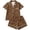 r-667Brown486, variant on MEZZALL Women Leopard Print Pajama Sets Lapel Short Sleeve Button Down Tops with Shorts For Fall Holiday Wear 2 Piece Sleepwear
