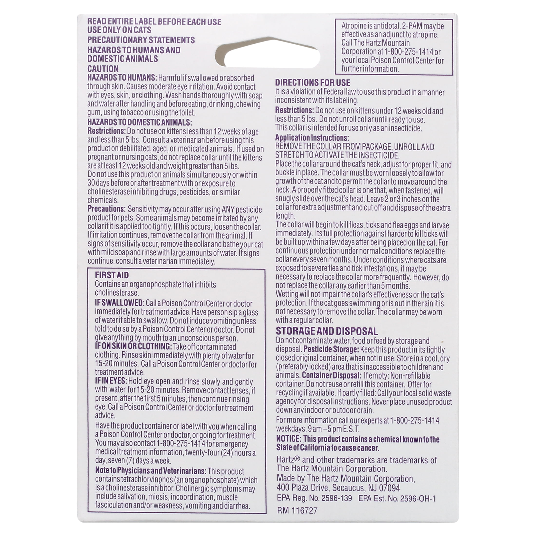 Hartz UltraGuard Plus Flea & Tick Collar for Cats and Kittens, 7 Months Protection, 1ct